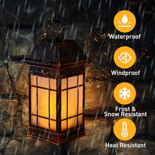 15.5" Solar Lantern Outdoor Waterproof