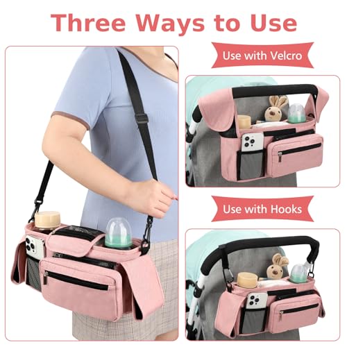 Universal Stroller Organizer with Insulated Cup Holder