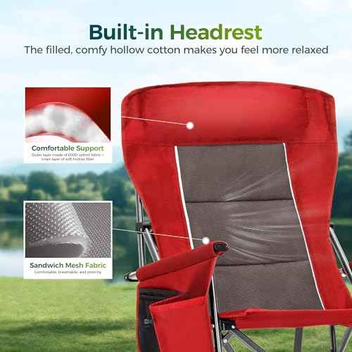 Oversized Camping Chair for Adult Lawn Chair for Outdoor Camping (2 Count)