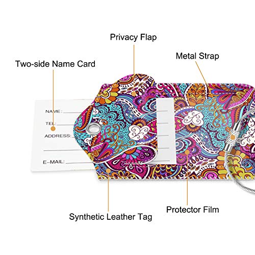 Luggage Tags Privacy Cover ID Label for Travel Bag Suitcase (2 Count)