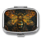 Metal 2 Compartment Pill Organizer Travel Friendly Portable Compact Pill Box Cute Pill Case to Hold Vitamins