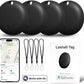 Smart Tag - 4 Pack Bluetooth Tracker Work with Find My (Apple's Official MFI Certification), Key Finder Item Locator Smart Tag for Keys, Luggage, Wallet, Bike, Black (NOT for ANDRIOD and Huawei)