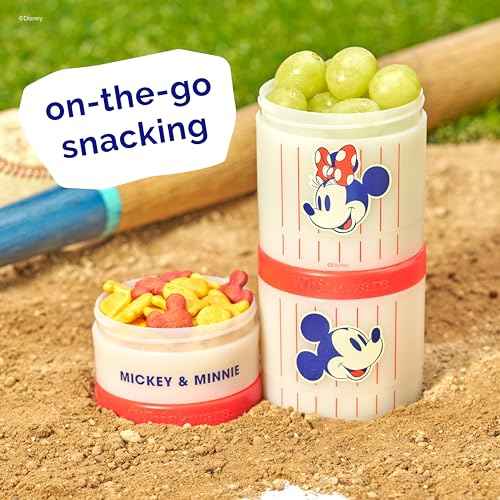 Mickey & Friends Snack Containers 3 Stackable Snack Cups Baseball