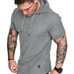 Mens Fashion Hoodies Sport Pullover Solid Color Shirt Workout Lightweight Tops Light Grey