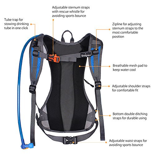Hydration Pack Backpack with 2L Water Bladder for Hiking & Cycling