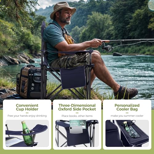 Oversized Fully Padded Camping Chairs with Lumbar Support (2 Count)