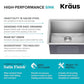 Kore 23 Inch Undermount Workstation Single Bowl 16 Gauge Deep Laundry Utility Stainless Steel Kitchen Sink with Accessories