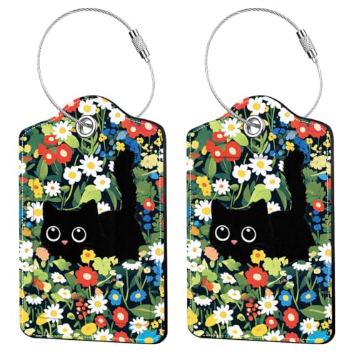 2Pcs Cat Luggage Tags for Suitcase (2 Count)