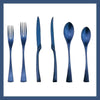 6-Piece Flatware Set,Extra Thick Heavy Duty - 18/10 Stainless Steel Cutlery Sets,High Matte Blue Finish Silverware Flatware Sets Service for 1, Use for Home,Kitchen Utensil Set