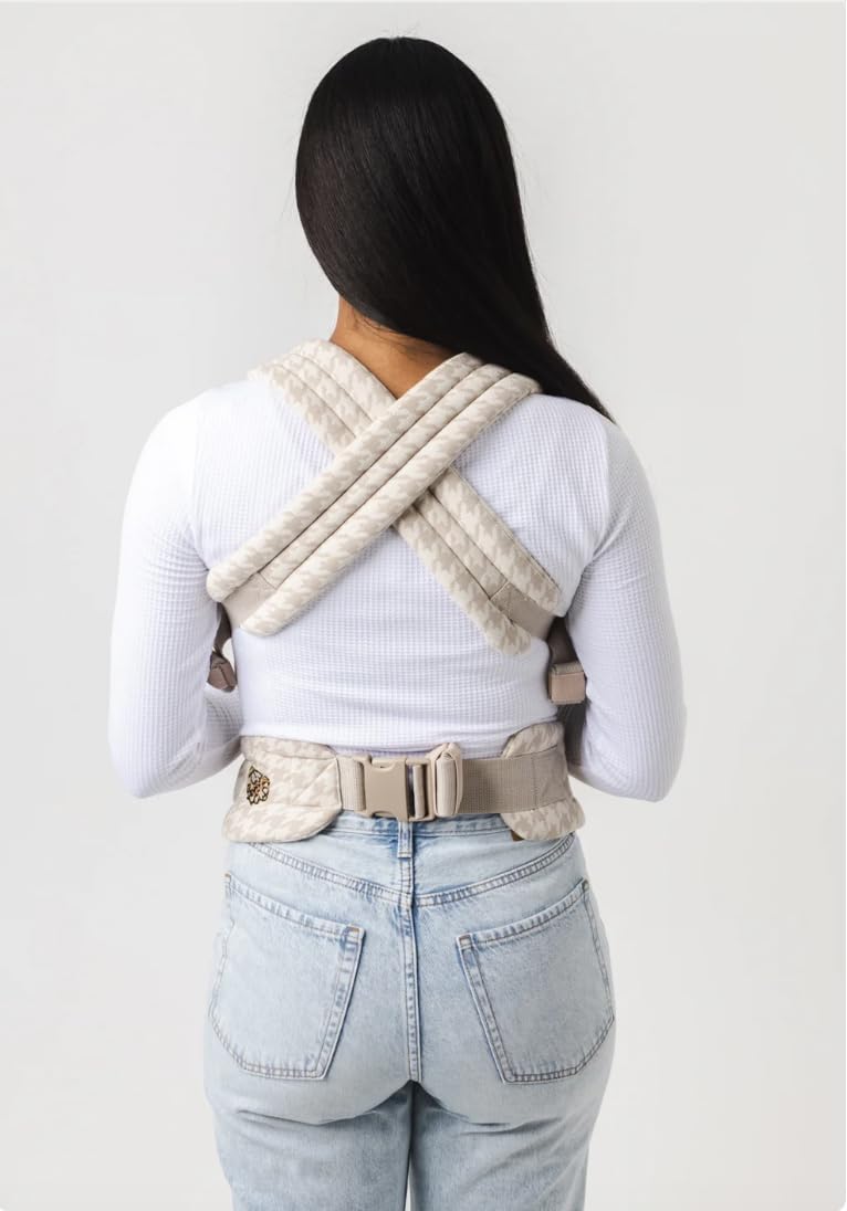Mabē Monarch Ergonomic Baby Carrier – Premium Cotton Soft Structured Newborn to Toddler Carrier with Hip-Healthy Design, 3 Carry Positions (7-35lbs), Lightweight & Breathable, (Houndstooth)