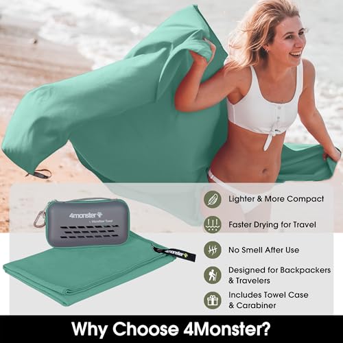 Quick Dry Travel Towel with Case & Carabiner