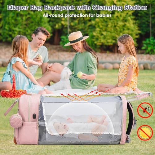 Large Diaper Bag Backpack with Changing Station