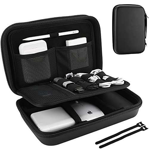 Hard Travel Electronic Organizer Case for MacBook Power Adapter Chargers Cables Power Bank Apple Magic Mouse Apple Pencil USB Flash Disk SD Card Small Portable Accessories Bag