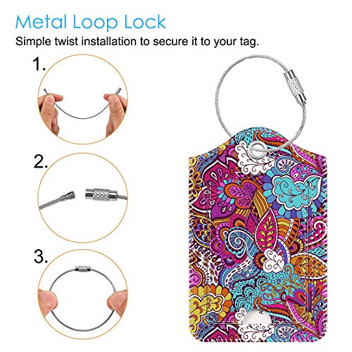 Luggage Tags Privacy Cover ID Label for Travel Bag Suitcase (2 Count)