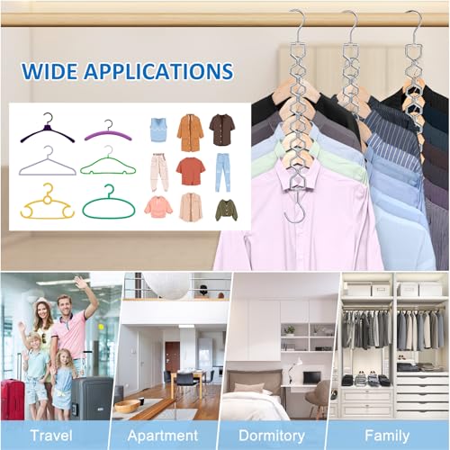Space Saving Hangers for Clothes 6 Pack Sturdy Metal Hangers Heavy Duty (6 Count)