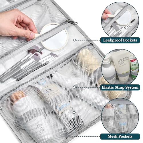 Hanging Toiletry Bag for Women Men Foldable Travel Organizer
