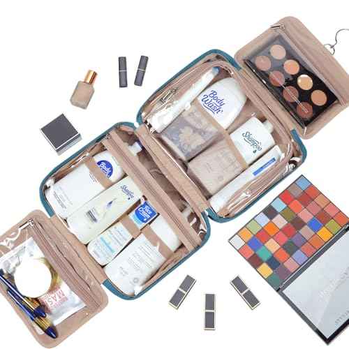 Travel Toiletry Bag for Women Hanging Organizer Makeup Case Pockets