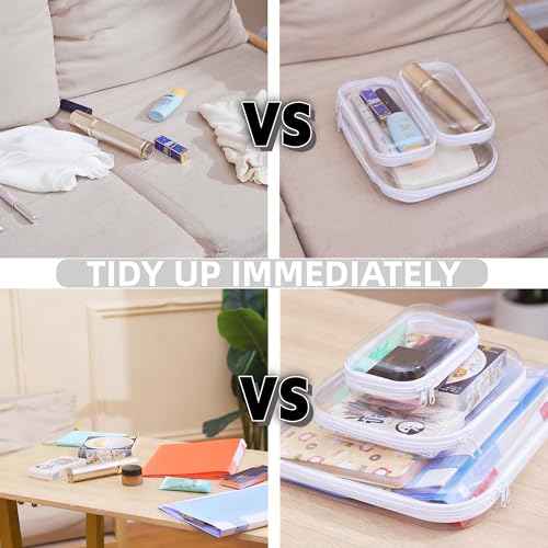 3PCS Clear Hard Plastic Zipper Case (3 Count)