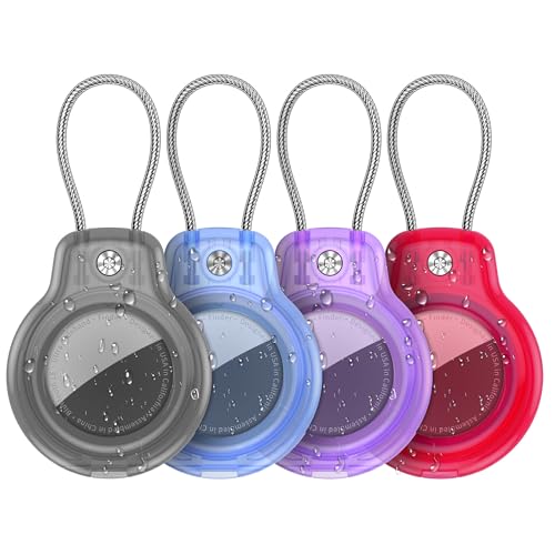 for AirTag Holder Case with Keychain 1st (4 Count)