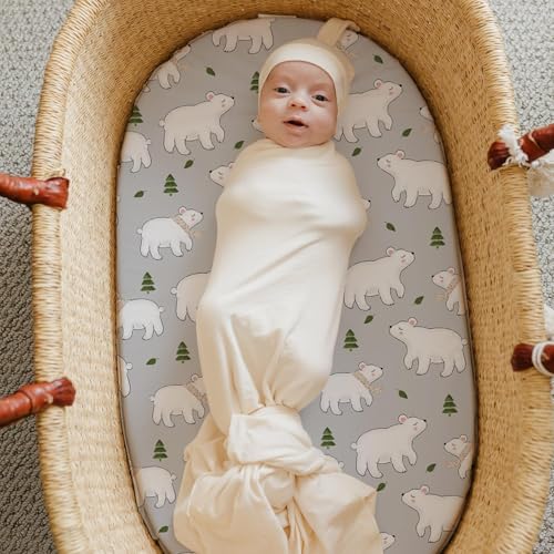 Stretch Fitted Bassinet Sheet Set BROLEX 2 Pack Cradle Sheets for Bassinet Pad (2 Count)