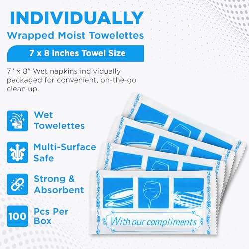Fresh Towel Individually Wrapped Wet Wipes (100 Count)