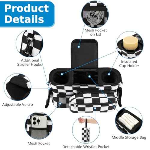 Universal Stroller Organizer with Insulated Cup Holder