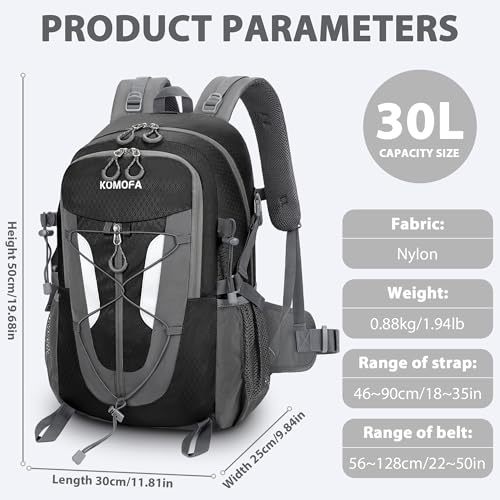 Hiking Backpack 30L Lightweight Travel Daypack Small Day Pack for Men Women Outdoor Camping Backpacking