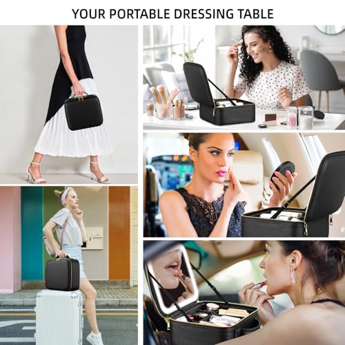 Makeup Bag with Mirror and Light