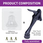 Door Stopper with Adhesive Bracket Stickers, No Drilling or Tools Needed, Available for All Doors, Door Holder, Heavy Door Stop, KickDown Door Stoppers, Bottom of Door by HASHI (Black/Bracket 2pack)