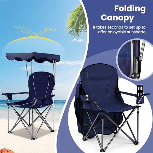 Camping Chair with Canopy Shade