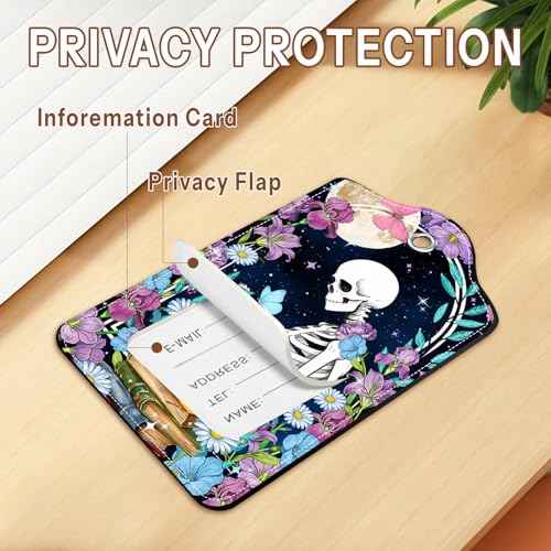 2 Pcs Book Skull Luggage Tags for Suitcase (2 Count)