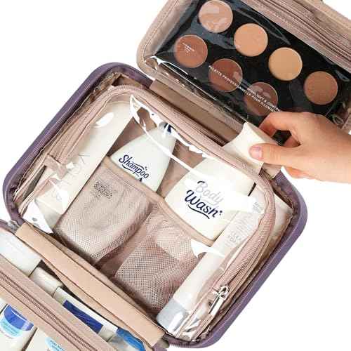 Travel Toiletry Bag for Women Hanging Organizer Makeup Case Pockets