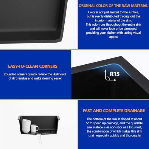 Undermount Quartz Composite Prep Sink
