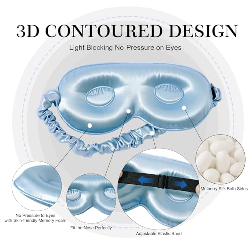 Adjustable 22 Momme 100% Pure Mulberry Silk Sleep Mask