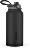 ZULU Powerfill Pro 64oz Half Gallon Stainless Steel Water Bottle with Quick Fill Lid, Triple Walled Vacuum Insulated Metal, Leak Proof Locking Lid, Sip and Chug, Reusable BPA Free, Black Monochrome - Roamly