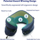 C CUSHION LAB Travel Pillow, Award-Winning Patented Ergonomic Design for Chin & Neck Support Memory Foam Neck Pillow, Compact Airplane Pillow for Traveling, Flight, Car (Navy, Large)