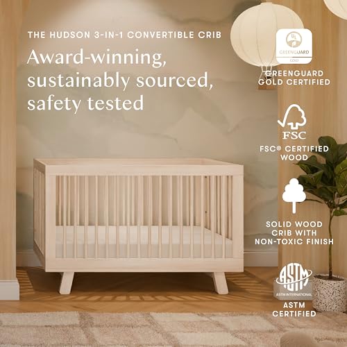 Hudson 3-in-1 Convertible Baby Crib ,Washed Natural