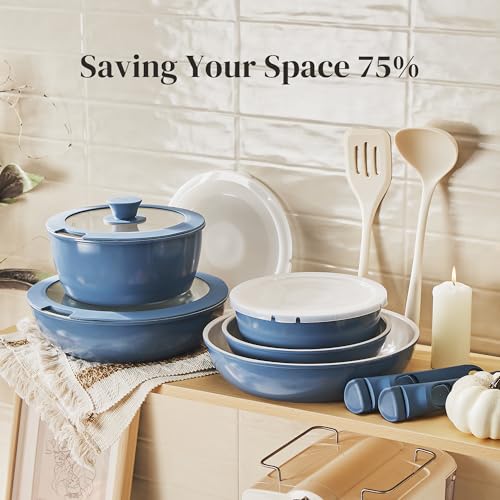 16pcs Ceramic Nonstick Pots and Pans Set