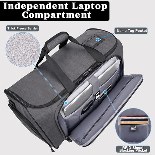 2 in 1 Garment Duffle Bags for Travel Mens Carry