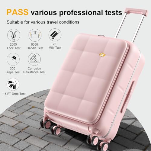 24 Inch Checked Luggage Hard Shell Suitcase Top Opening Suitcases