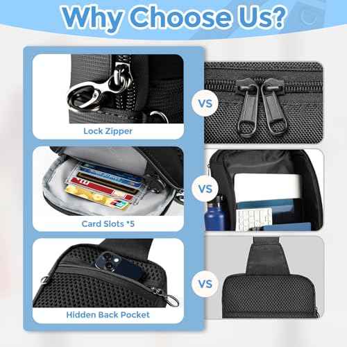 Sling Bag Anti Theft Sling Crossbody Bag for Women Men