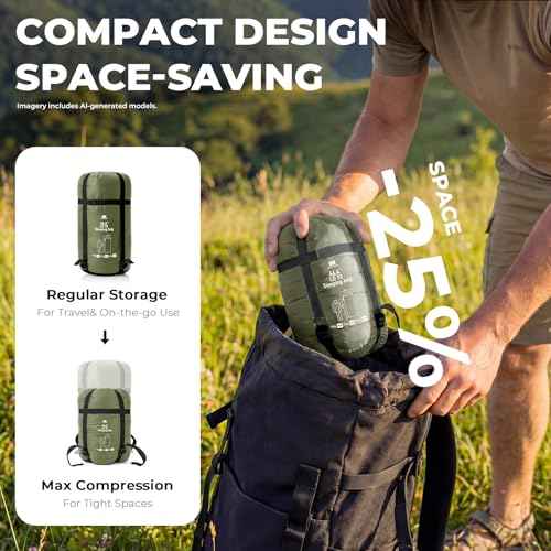 Lightweight Warm Weather Sleeping Bag for Adults
