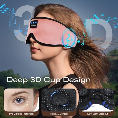 Sleep Mask with Bluetooth Headphones