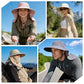 Sun Hat for Men Women with Neck Flap& Removable Face Cover Wide Brim