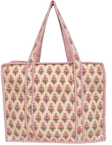 100% Cotton Quilted Tote Bag For Women