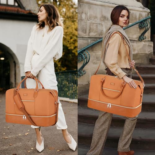 Weekender Bag for Women 21.5" Travel Duffel Large Carry On Bag 3PCS (3 Count)
