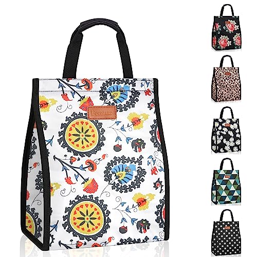 Lunch Bags for Women Insulated Reusable Lunch Tote with Internal Pocket