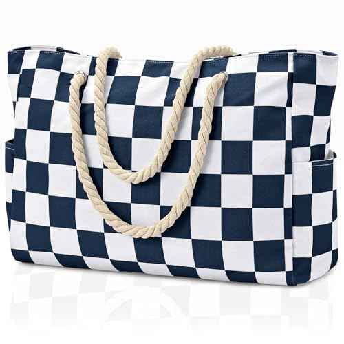 Beach Bag Large Beach Tote Bag for Women Waterproof Sandproof Swim Pool Bag With Zipper