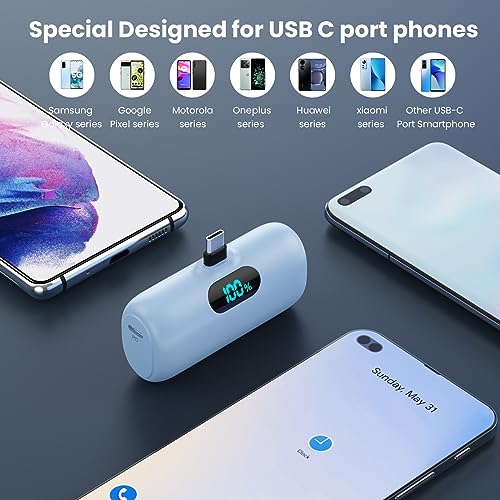 2 Pack] Mini Portable Charger 5000mAh Power Bank