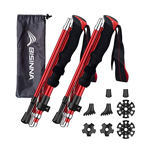 Lightweight Collapsible Trekking Poles Folding Hiking Sticks (2 Count)